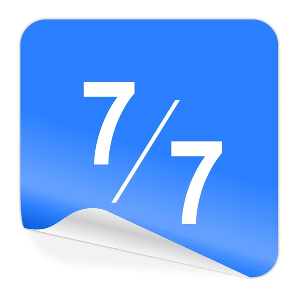 7 per 7 blauwe sticker pictogram — Stockfoto