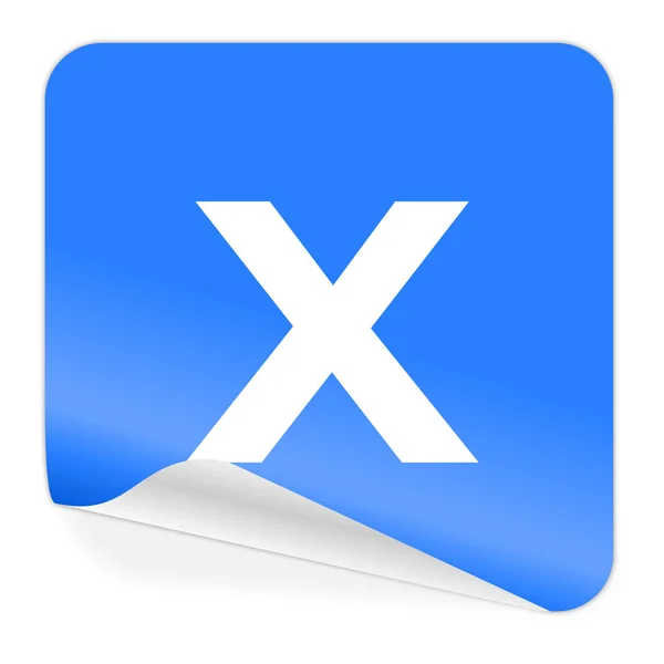 Cancelar ícone adesivo azul — Fotografia de Stock