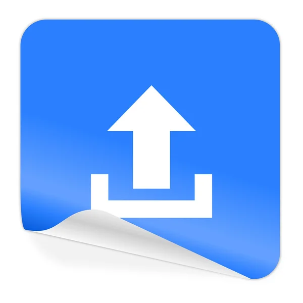 Upload blue sticker icon — Stock Photo, Image