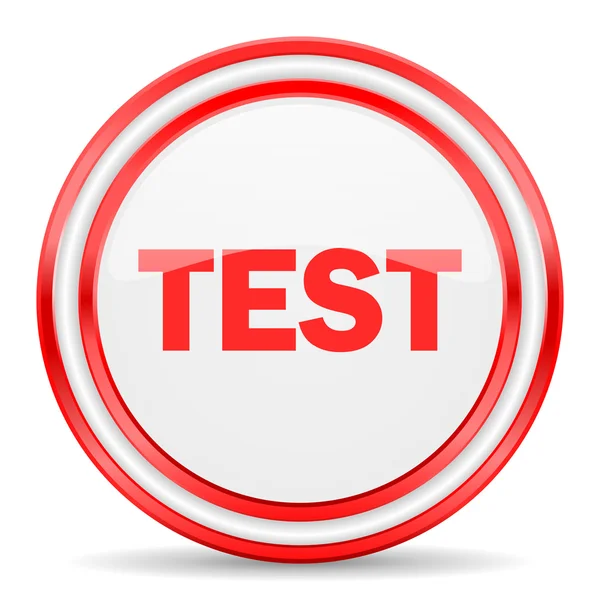 Test red white glossy web icon — Stock Photo, Image
