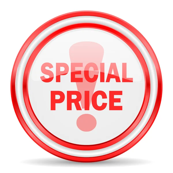Special price red white glossy web icon — Stock Photo, Image