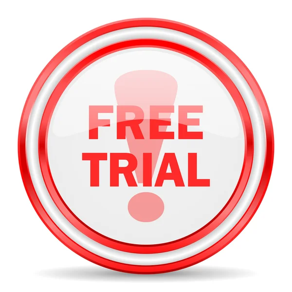 Free trial red white glossy web icon — Stock Photo, Image