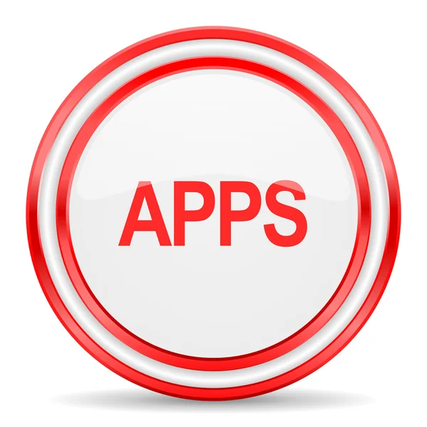Apps red white glossy web icon — Stock Photo, Image
