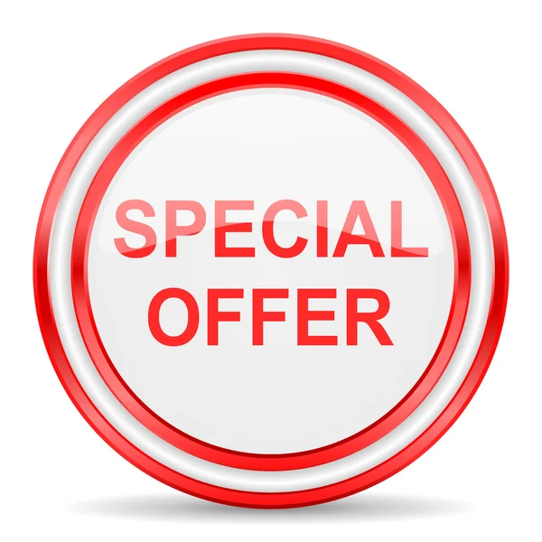 Special offer red white glossy web icon — Stock Photo, Image