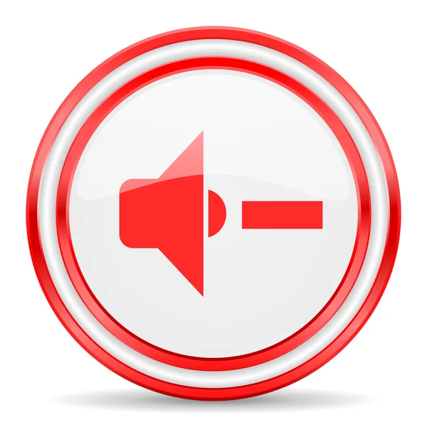 Volume alto-falante vermelho branco brilhante ícone da web — Fotografia de Stock
