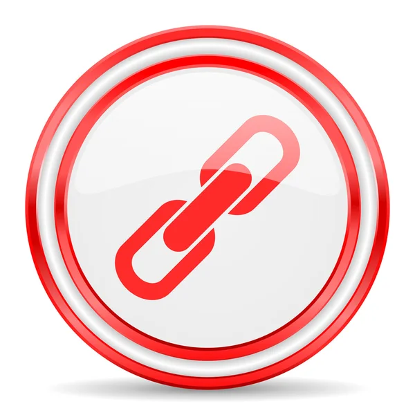 Link red white glossy web icon — Stock Photo, Image