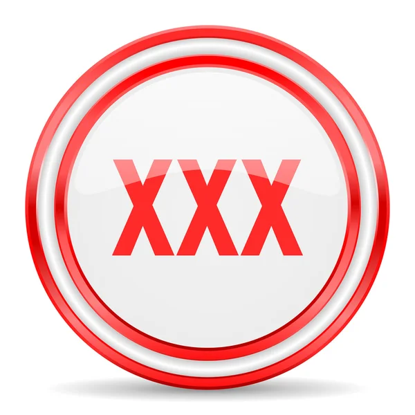 Xxx vermelho branco brilhante ícone web — Fotografia de Stock