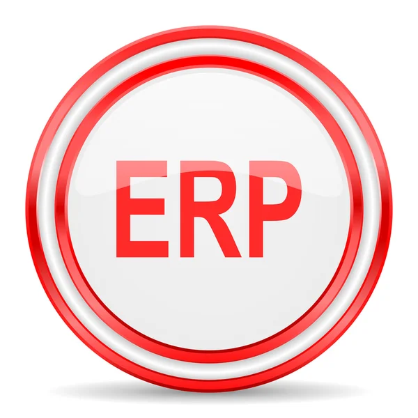 Erp red white glossy web icon — Stock Photo, Image