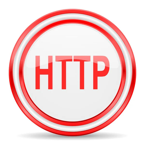 Http red white glossy web icon — Stock Photo, Image