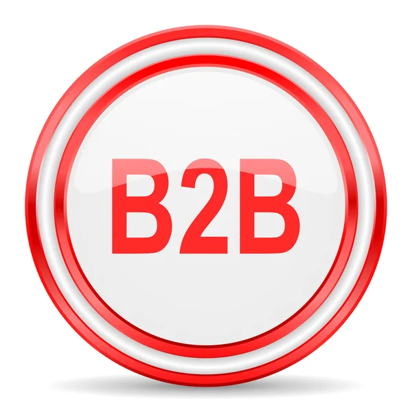 B2b rojo blanco brillante icono web —  Fotos de Stock