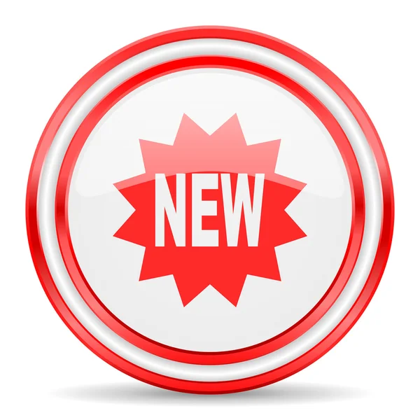 New red white glossy web icon — Stock Photo, Image