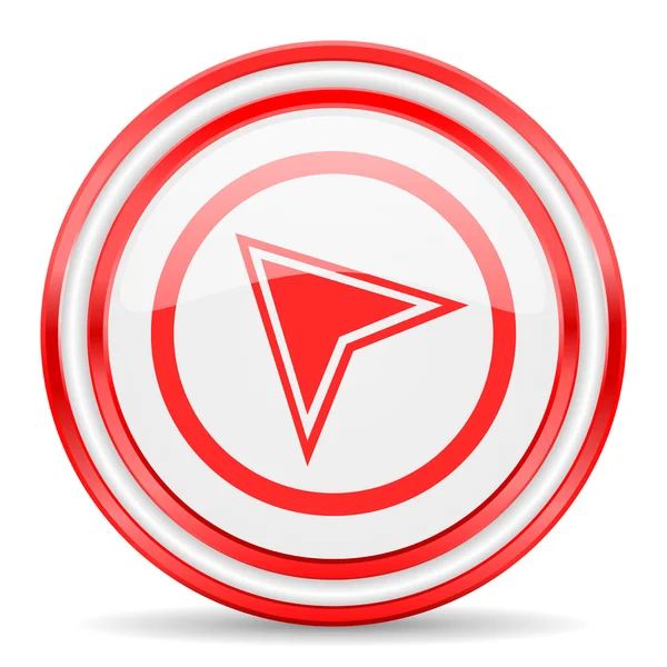Navigation rot weiß glänzend Web-Symbol — Stockfoto