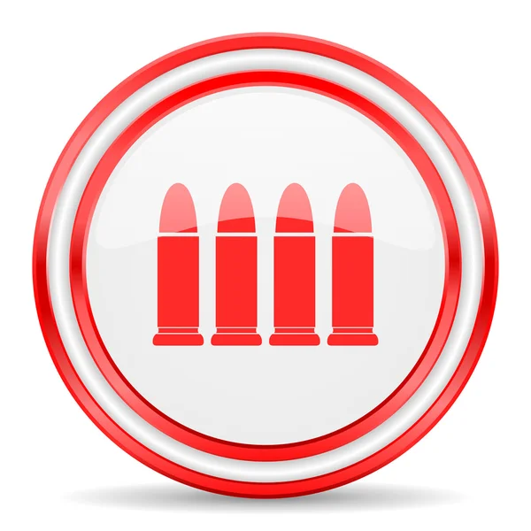 Munición rojo blanco brillante icono de la web — Foto de Stock