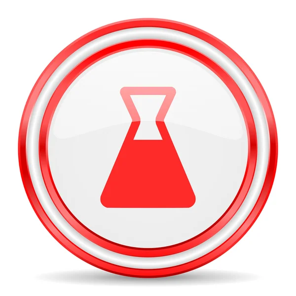 Laboratorium rood wit glanzend web pictogram — Stockfoto