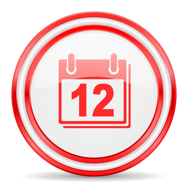 Calendar red white glossy web icon — Stock Photo, Image