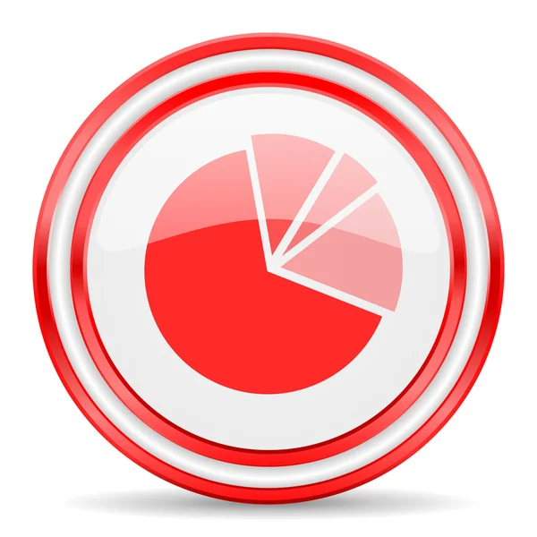 Diagramm rot weiß glänzend Web-Symbol — Stockfoto