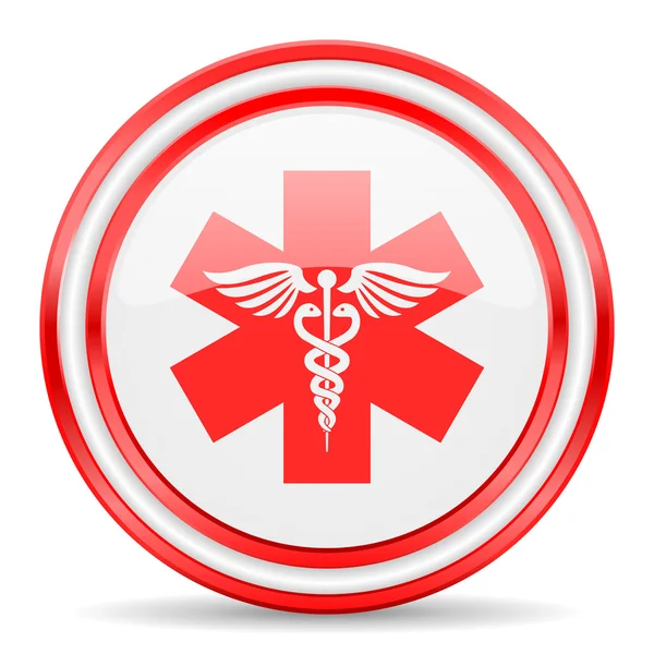 Emergency red white glossy web icon — Stock Photo, Image