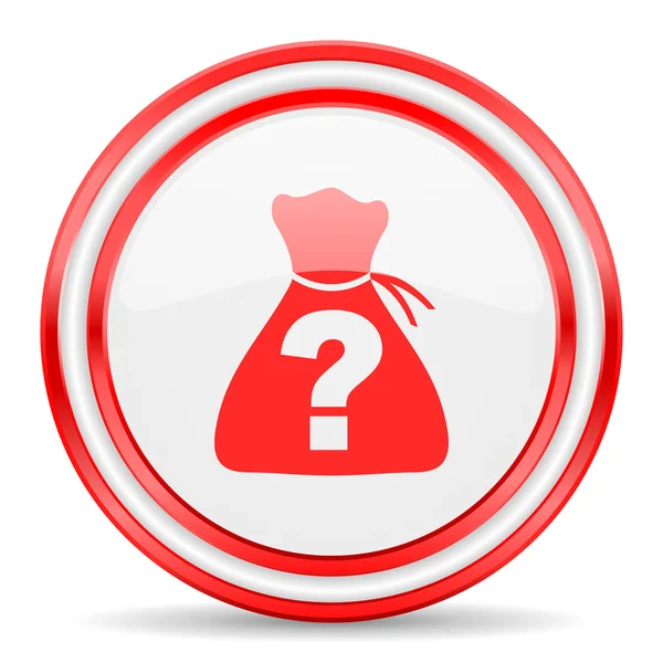 Riddle red white glossy web icon — Stock Photo, Image