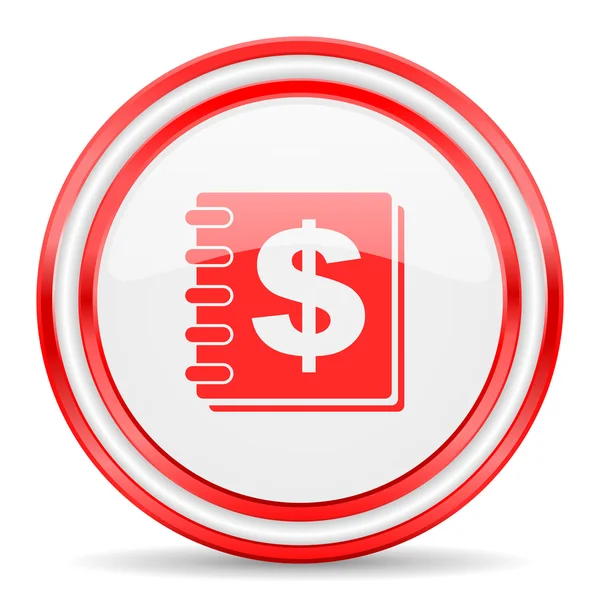 Dinero rojo blanco brillante icono web — Foto de Stock