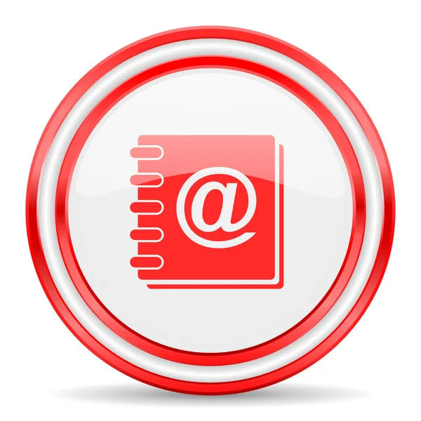 Livro de endereços ícone web brilhante branco — Fotografia de Stock