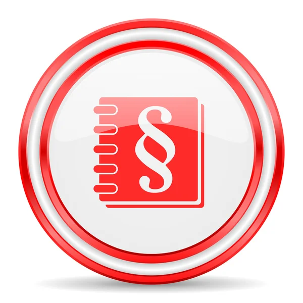 Law red white glossy web icon — Stock Photo, Image