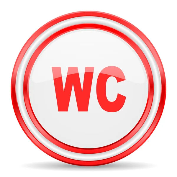 Toilet red white glossy web icon — Stock Photo, Image