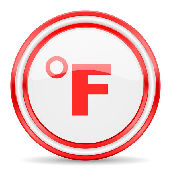 Fahrenheit czerwony WWW biały błyszczący ikona — Zdjęcie stockowe