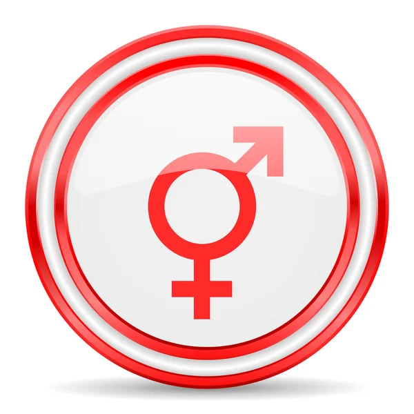 Sesso rosso bianco lucido web icona — Foto Stock