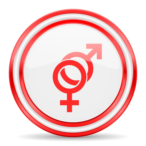 섹스 빨간 백색 광택 웹 아이콘 — 스톡 사진