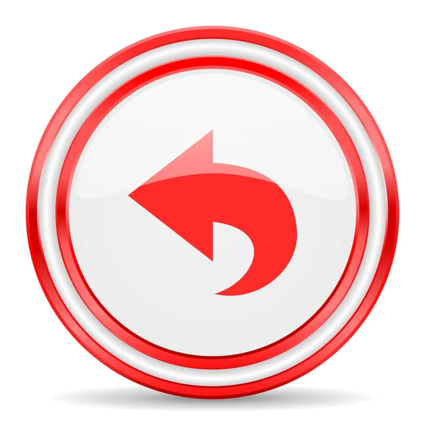 Back red white glossy web icon — Stock Photo, Image