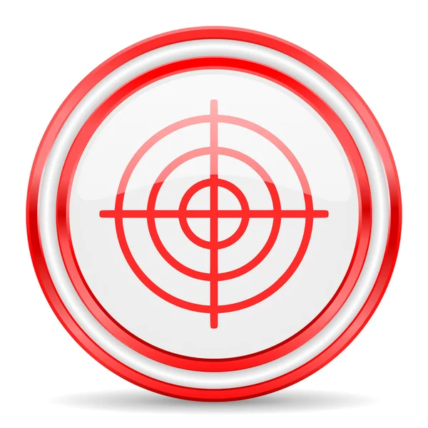 Target red white glossy web icon — Stock Photo, Image