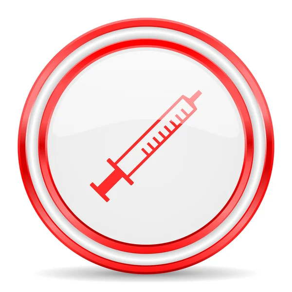 Medicina rosso bianco lucido web icon — Foto Stock