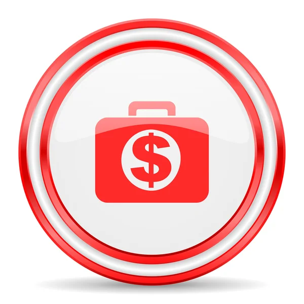 Financial red white glossy web icon — Stock Photo, Image