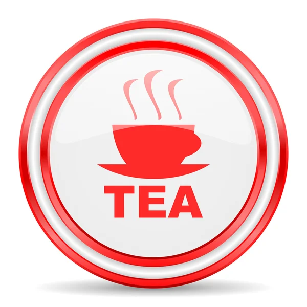 Té rojo blanco brillante icono web —  Fotos de Stock