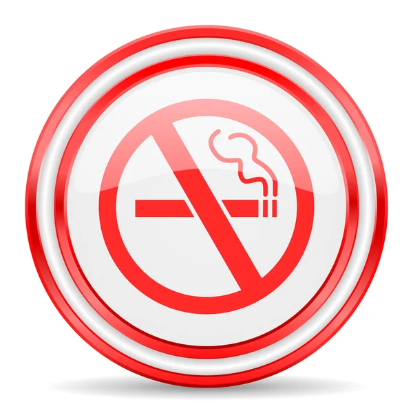 No smoking white glossy web icon — Stock Photo, Image