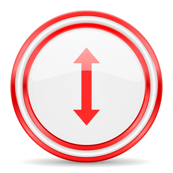 Arrow red white glossy web icon — Stock Photo, Image