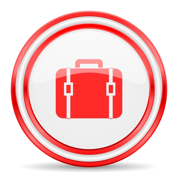 Εικονίδιο κόκκινο λευκό γυαλιστερό web τσάντα — Φωτογραφία Αρχείου