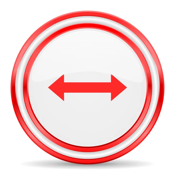 Ok kırmızı beyaz parlak web simgesi — Stok fotoğraf