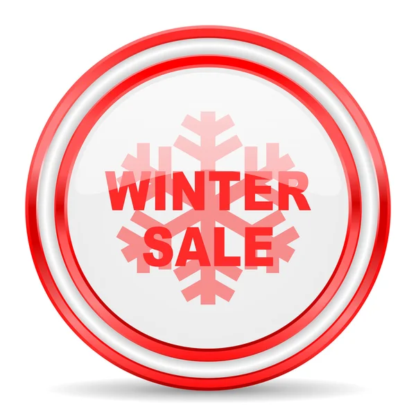 Winter sale red white glossy web icon — Stock Photo, Image