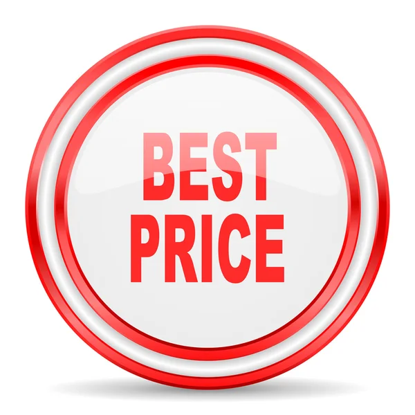 En iyi fiyat kırmızı beyaz parlak web simgesi — Stok fotoğraf