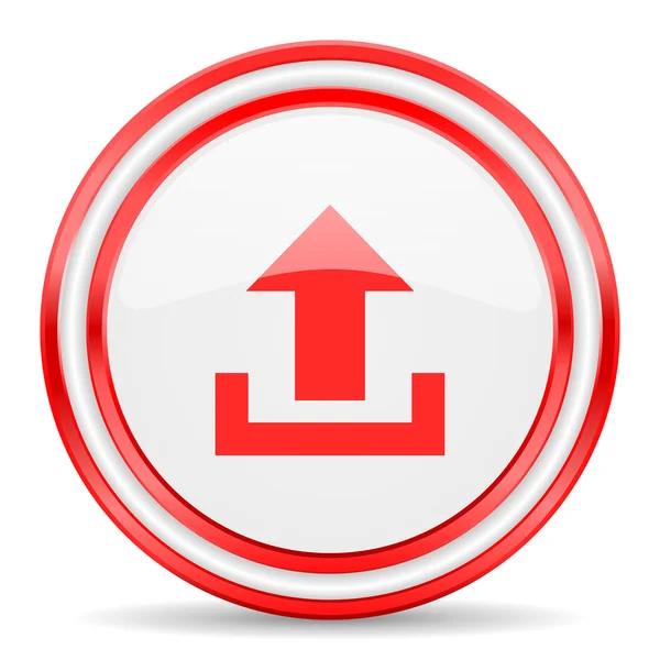 Upload vermelho branco brilhante ícone da web — Fotografia de Stock