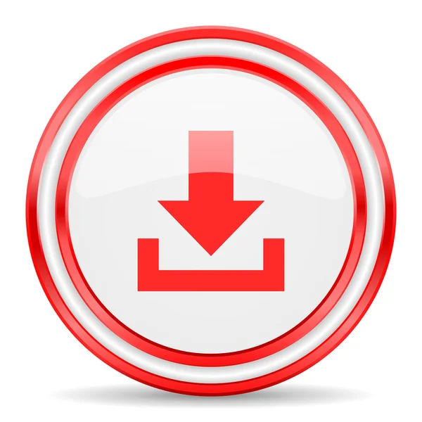 Downloaden rood wit glanzend web icon — Stockfoto