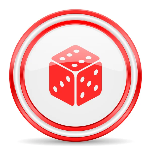 Game red white glossy web icon — Stock Photo, Image