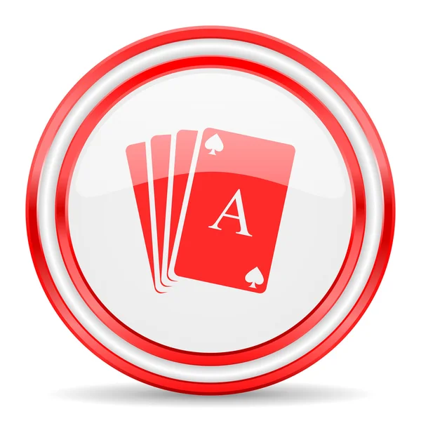 Karta červená bílá lesklá webová ikona — Stock fotografie
