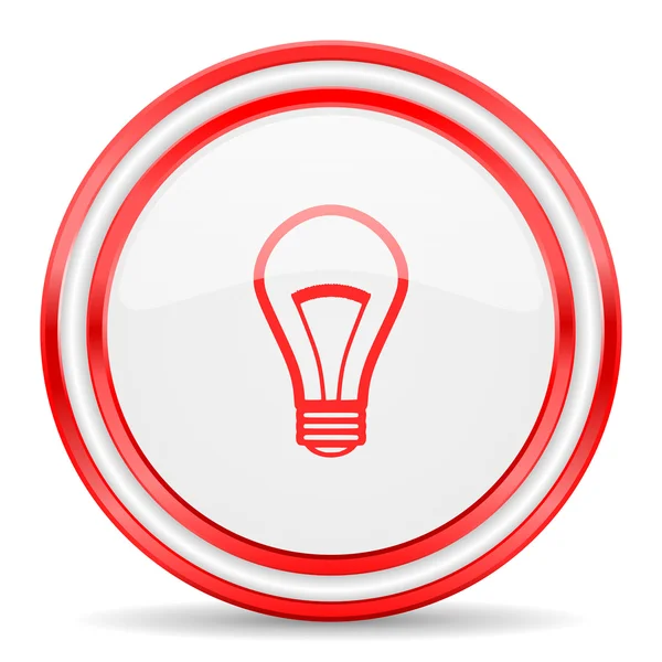 Bulb red white glossy web icon — Stock Photo, Image