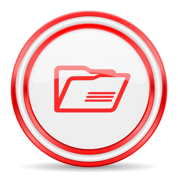 Czerwony WWW biały błyszczący ikona folderu — Zdjęcie stockowe