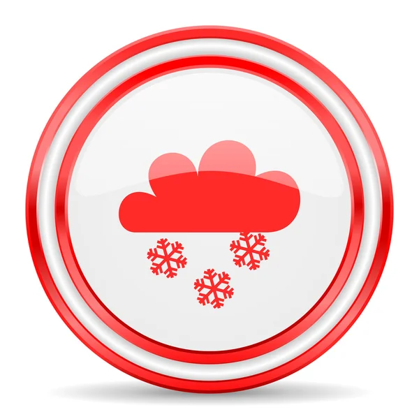 Śnieg czerwony WWW biały błyszczący ikona — Zdjęcie stockowe