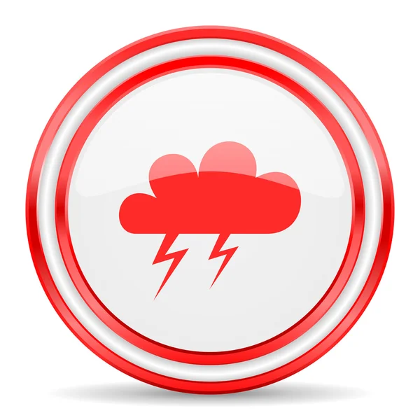 Storm red white glossy web icon — Stock Photo, Image