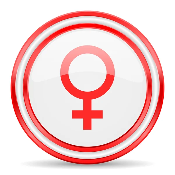 Mujer rojo blanco brillante icono web —  Fotos de Stock