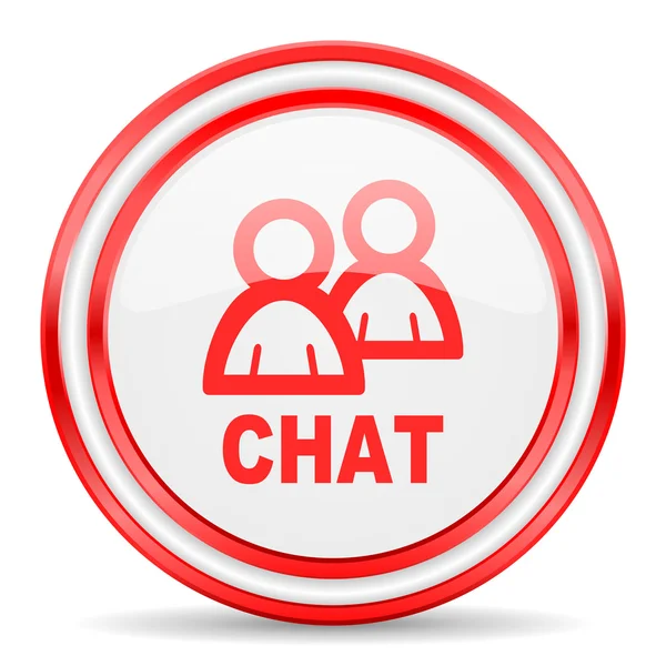 Chat red white glossy web icon — Stock Photo, Image